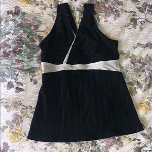 Lululemon black & white pinstripe tank